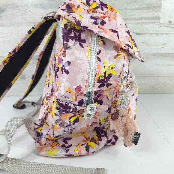 KIPLING KI0367 Fiona Travel Medium Backpack Polyester Falling Floral Multi *VGC* main image 12